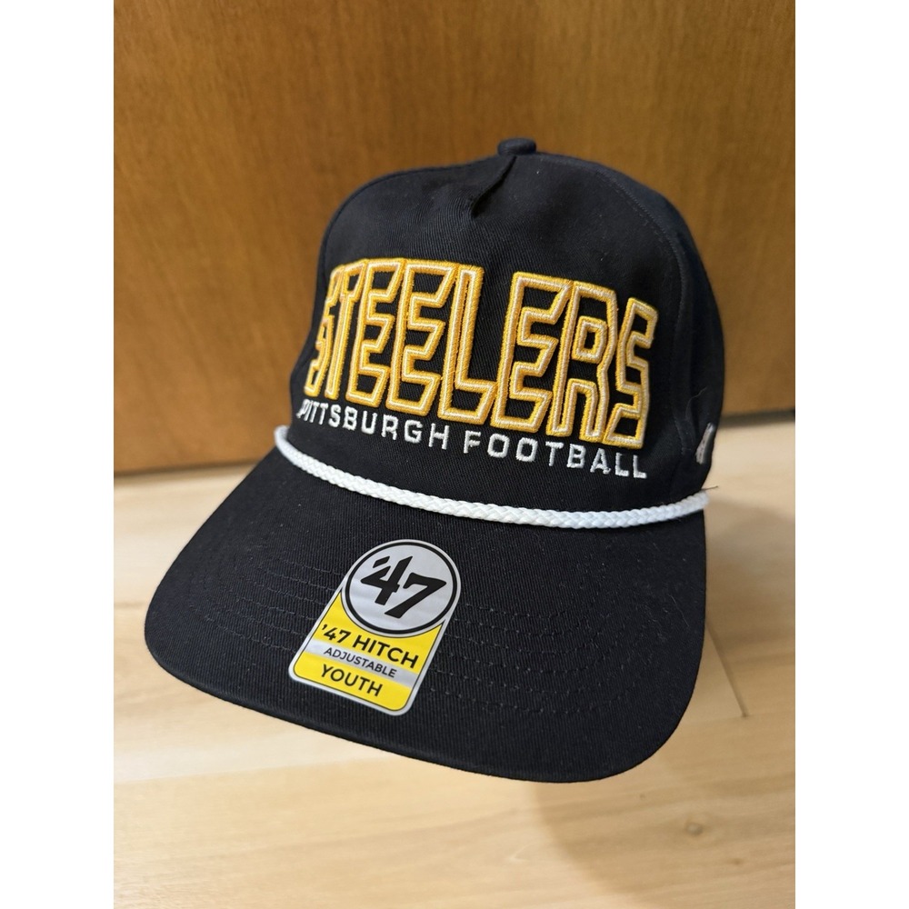 Pittsburgh Steelers '47 Hitch Youth Kids Snapback Adjustable Black Hat